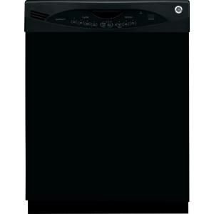 GE Front Control Dishwasher in Black with Stainless Steel Tub GLDA690FBB