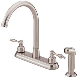Danze Sheridan 2 Handle Kitchen Faucet with Veggie Spray in Stainless Steel D422055SS