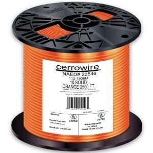 Cerrowire 2500 ft. 10 Gauge Solid THHN Wire  Orange 112 1806M