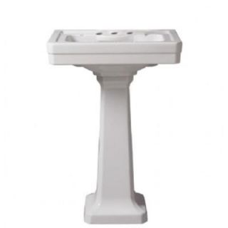Porcher Lutezia 6 3/8 in. Pedestal Sink Basin with 8 in. Faucet Center in White DISCONTINUED 20010 03.001
