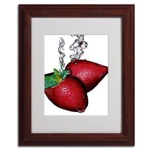 Trademark Fine Art 11 in. x 14 in. Strawberry Splash II Framed Matted Art RS023 W1114MF