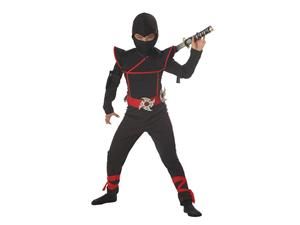 Stealth Ninja Warrior Jumpsuit Child Costume Tween Large 10 12