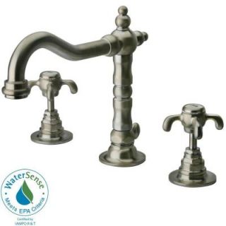La Toscana Ornellaia 8 in. Widespread 2 Handle Mid Arc Bathroom Faucet in Brushed Nickel 87PW214BLFEX