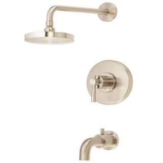 Belle Foret Modern Single Handle Pressure Balance Tub and Shower Faucet in Brushed Nickel with Lever Handle DISCONTINUED F1AA4409BNV