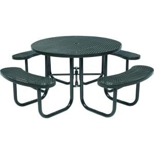 Tradewinds Park 46 in. Black Commercial Round Picnic Table HD D051GS BK