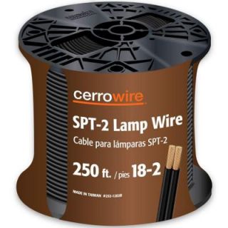 Cerrowire 250 ft. 18  Gauge 2 Conductor Black Lamp Wire 252 1001G3