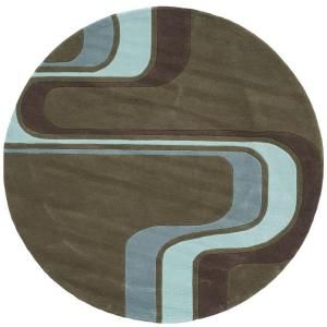 Young Buck Collection Army Green 5 ft. x 5 ft. Round Area Rug 17651
