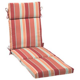 Arden Eden Stripe Coral Outdoor Chaise Cushion DISCONTINUED JB20853B 9D1