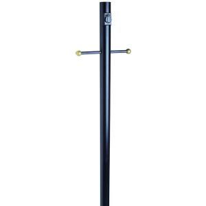 Design House Black Lamp Post with Cross Arm and Electrical Outlet 501932