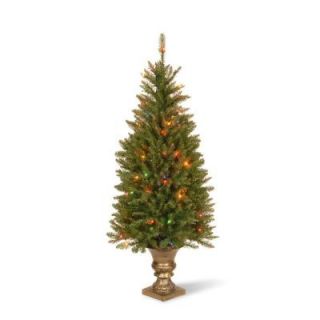 4.5 ft. Pre Lit Dunhill Fir Potted Artificial Christmas Tree with Multicolor Lights DUH 321 45