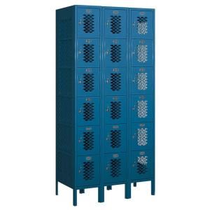 Salsbury Industries 76000 Series 36 in. W x 78 in. H x 18 in. D Six Tier Box Style Vented Metal Locker Unassembled in Blue 76368BL U