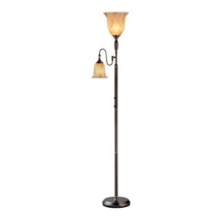 Illumine 2 Light Floor Lamp Amber Glass Dark Bronze Finish CLI LS430728