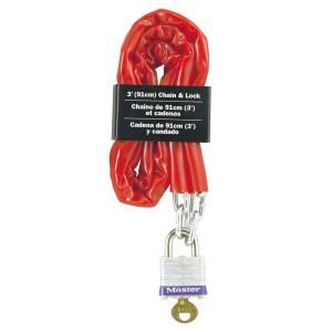 Master Lock 3 ft. Steel Chain and Lock 716D