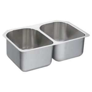 MOEN 1800 Series Undermount Stainless Steel 29.25x18.5x10 0 Hole Double Bowl Kitchen Sink G18255
