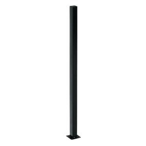 First Alert 2 in. x 2 in. x 60 in. Steel Black Fence Post with Flange FP260P