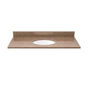Solieque 37 in. Quartz Vanity Top in Chestnut with White Basin VT3722MCN.8.HDSOL,DSOM,DSOM