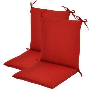 Hampton Bay Geranium Textured Mid Back Outdoor Chair Cushion (2 Pack) 7410 02220600