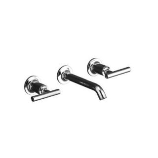 KOHLER Purist 8 in. 2 Handle Wall Mount Low Arc Bathroom Faucet Trim Only in Polished Chrome K T14413 4 CP