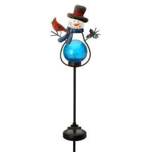 Moonrays Outdoor Color Changing Solar LED Metal Snowman Stake Light DISCONTINUED 96987
