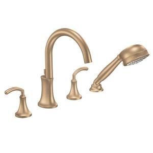 MOEN Icon 2 Handle Roman Tub Faucet Trim Kit with Handshower in Brushed Bronze (Valve Not Included) TS964BB