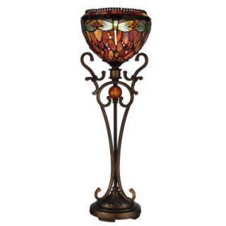 Dale Tiffany 28 in. Briar Dragonfly Antique Bronze Sand Uplight Table Lamp TB13067