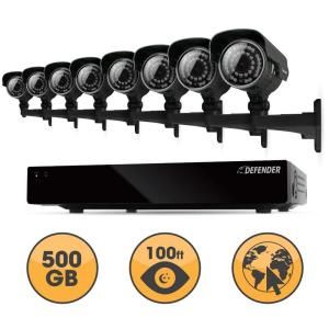Defender Connected 16 Channel H.264 500GB Smart Security DVR with 8 Ultra Hi res Outdoor Surveillance Cameras 21046