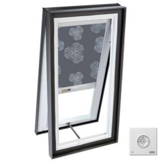 VELUX 22.5x22.5 in. Fresh Air Skylight Curb Mount Vented with Tempered LowE3 Glass, Metallic Solar Blackout Blind DISCONTINUED VCM 2222 205DS12