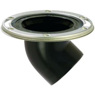 3 in. Black ABS Adjustable Metal Ring 45 Degree Spigot DWV Closet Flange 889 45AMPK2
