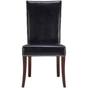 Safavieh Brewster Black Leather Side Chair (Set of 2) MCR4506B SET2