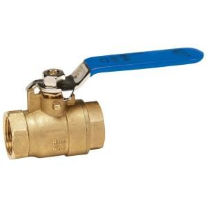Homewerks Worldwide 1 1/2 in. Packing Gland Lead Free Brass FPT x FPT Full Port Ball Valve 114 2 112 112