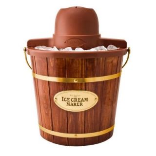Nostalgia Electrics 4 Quart Wooden Bucket Electric Ice Cream Maker ICMW400