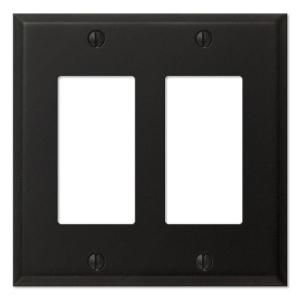 Creative Accents Steel 2 Decorator Wall Plate   Black Iron 9BI127