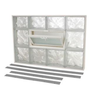 TAFCO WINDOWS NailUp2 Glass Block Window, 32 in. x 22 in. Wave Pattern with Vent NU2 3222