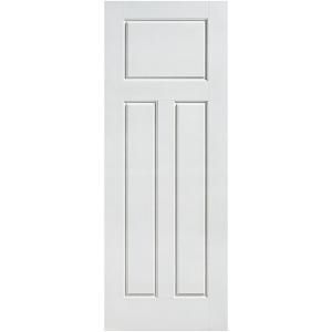 Masonite Glenview Smooth 3 Panel Craftsman Hollow Core Primed Composite Prehung Interior Door 10447