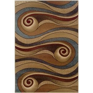 LR Resources Contemporary Gold and Brown 1 ft. 10 in. x 3 ft. 1 in. Plush Indoor Area Rug LR80241 GOBW23
