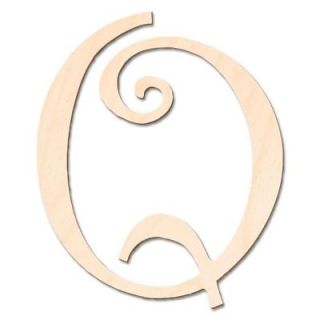 Design Craft MIllworks 8 in. Baltic Birch Curly Wood Letter (Q) 47016