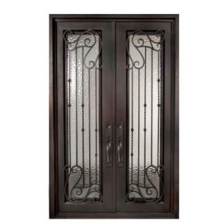 Iron Doors Unlimited Armonia Full Lite Painted Oil Rubbed Bronze Decorative Wrought Iron Entry Door IA6298RSLW