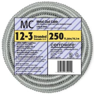 Cerrowire 250 ft. Coil 12 3 STR MC Aluminum Cable 1483 3603G
