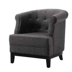 Home Decorators Collection Emma 31 in. W Charcoal Textured Tufted Chair 0280800270