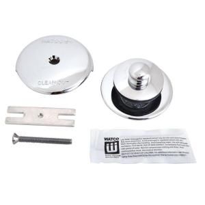 Watco NuFit Lift and Turn Bathtub Stopper with One Hole Overflow and Silicone Kit in Chrome Plated 48400 CP