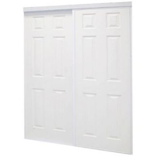 Colonial Painted Steel White 60 in. x 81 in. Bypass Door Colonial