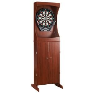 Hathaway Outlaw Free Standing Dartboard and Cabinet Set   Cherry Finish BG1040