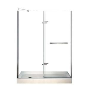 MAAX Reveal 32 in. x 60 in. x 76 1/2 in. Alcove Standard Shower Kit in Chrome with Base in White   Left Drain 105974 000 001 101