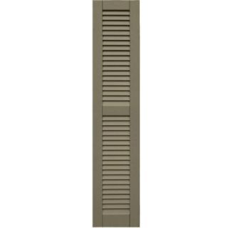 Winworks Wood Composite 12 in. x 58 in. Louvered Shutters Pair #660 Weathered Shingle 41258660