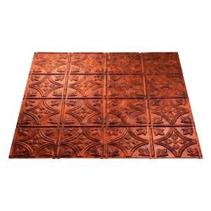 Fasade 4 ft. x 8 ft. Traditional 1 Moonstone Copper Wall Panel S50 18