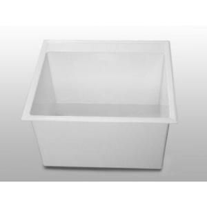Laundry Tub 24.5 in. x 22 in. Self Rimming, Compression Molded Stone, White DL 1