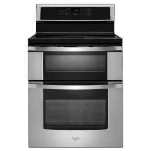 Whirlpool 6.7 cu. ft. Double Oven Electric Induction Range with Self Cleaning Convection Oven in Stainless Steel WGI925C0BS