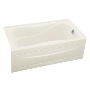 KOHLER Hourglass 5 ft. Right Hand Drain with integral tile flange Acrylic Bathtub in Biscuit K 1219 RA 96