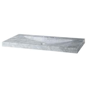 Xylem 48 1/8 in. Italian Carrera Marble Vanity Top with Integral Sink Basin in White SVT480WT