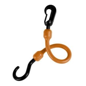 The Perfect Bungee 12 in. Polyurethane Fixed End Bungee Cord with Molded Nylon Hook and Clip in Tan DISCONTINUED PC12FET